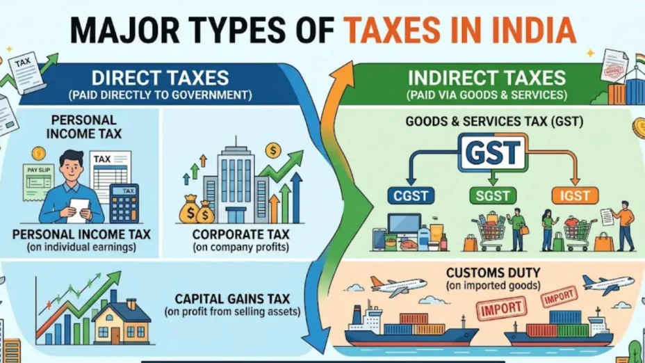 Types of taxes in India explained